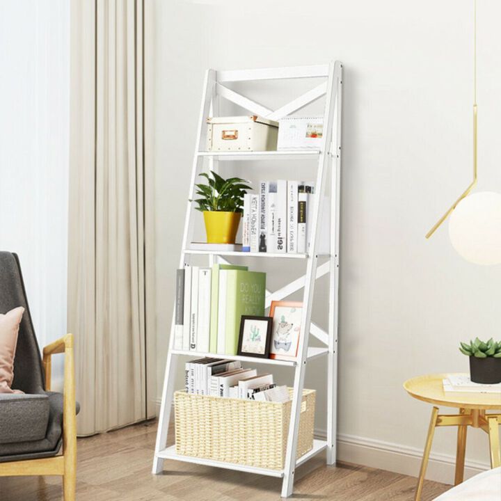 Hivago 4-tier Leaning Free Standing Ladder Shelf Bookcase