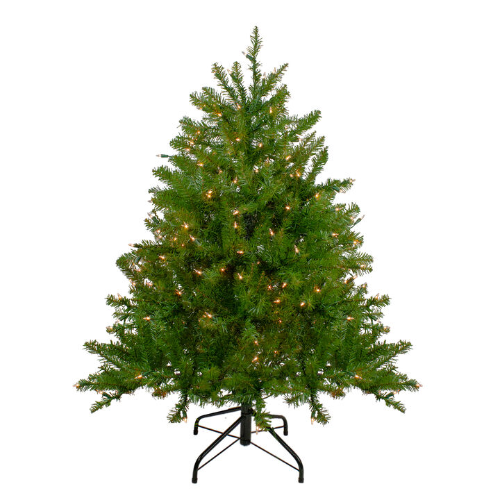 4' Pre-Lit Full Northern Pine Artificial Christmas Tree  Clear Lights