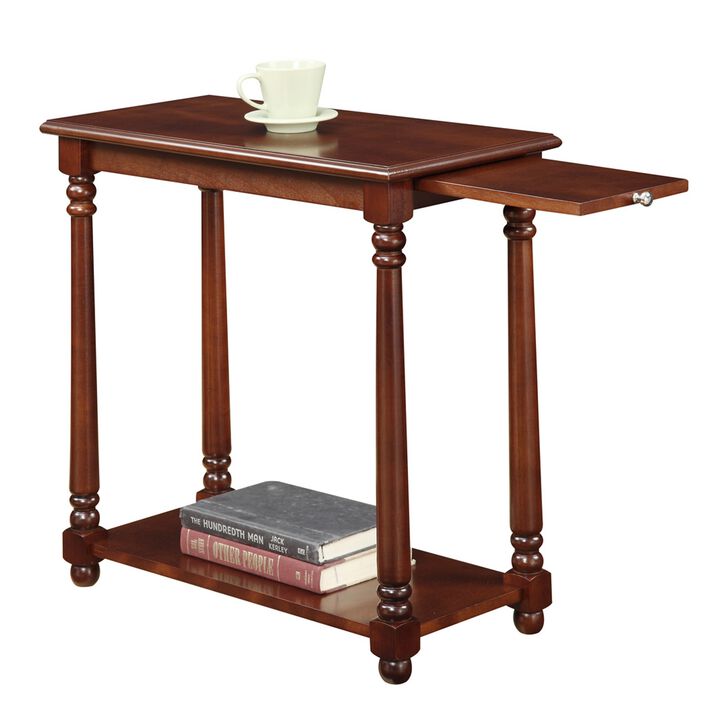 French Country Regent Chairside End Table with Pull-Out Shelf