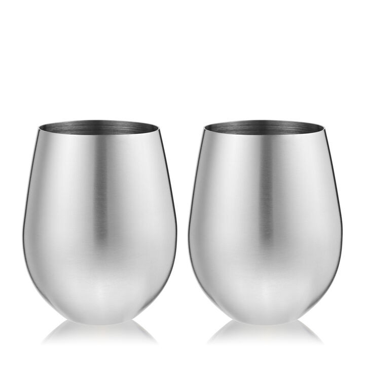 Stainless Steel Wine Tumblers Set of 2