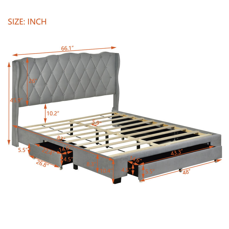 Merax Upholstered Platform Bed Upholstered Platform Bed, No Box Spring Needed