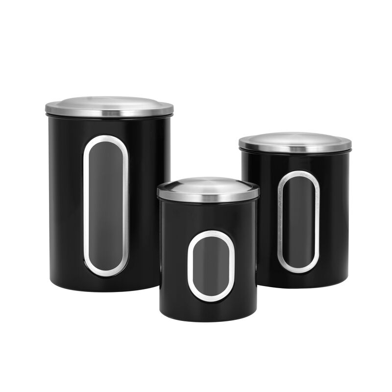 3-Piece Sealed Canister Black