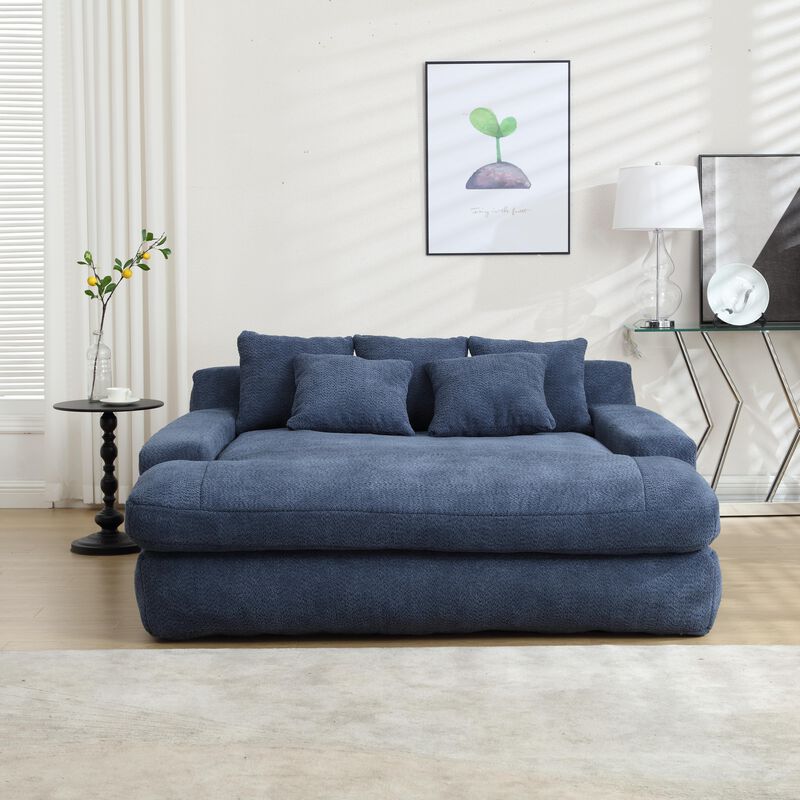 Merax Chenille 2-seater Lazy Sofa With 5 Back Pillows