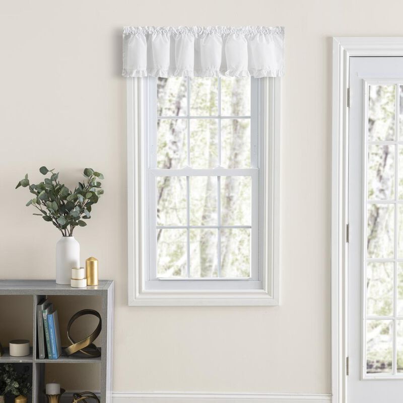 Ellis Home Classic Narrow Ruffle White Color Rod Pocket Valance