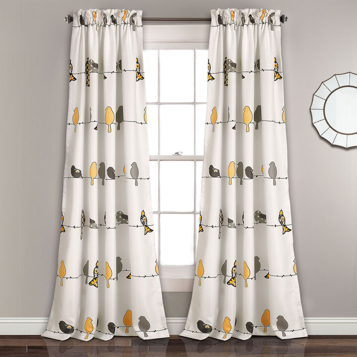 Rowley Birds Light Filtering Window Curtain Panels