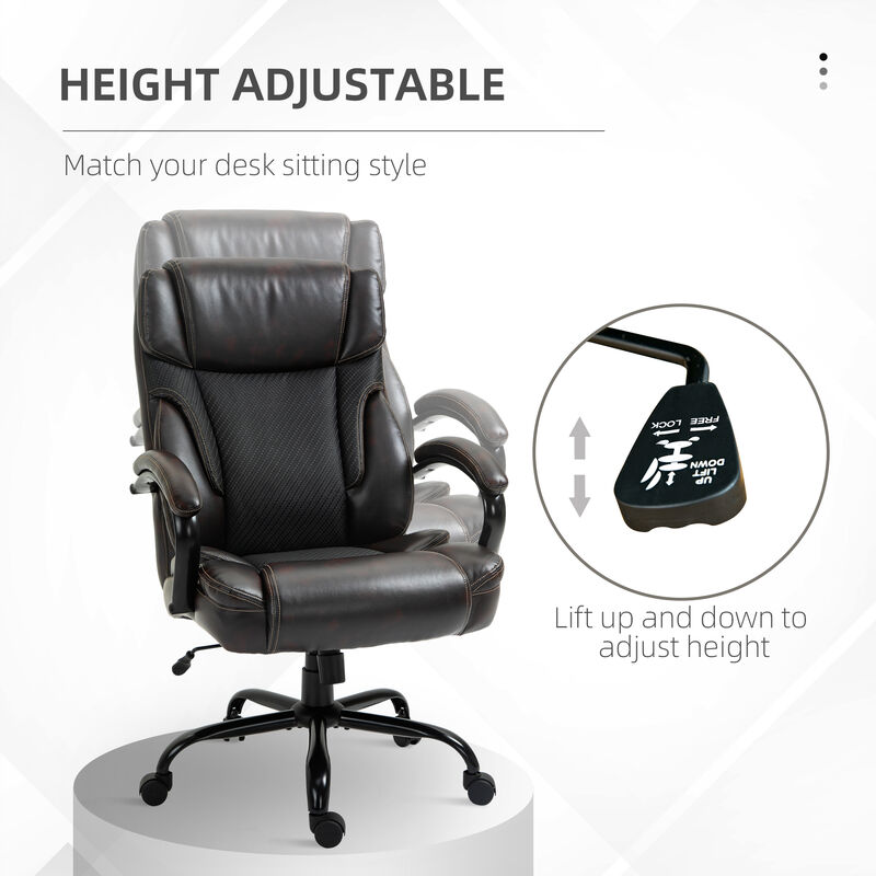 Faux Leather Executive Office Chair Tall Computer Chair with Adjusted Height