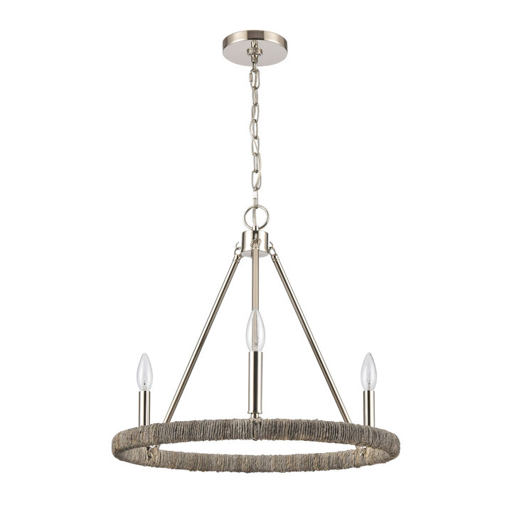 Abaca 20" Wide 3-Lt Chandelier