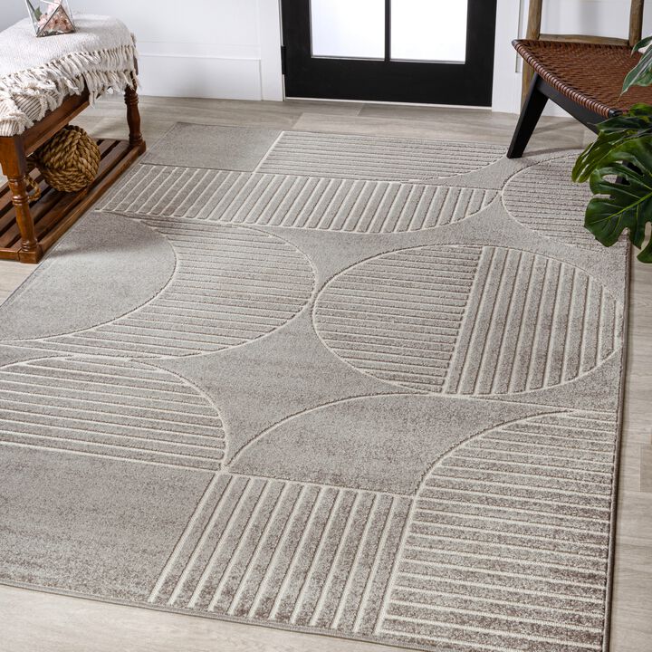 Nordby Geometric Arch Scandi Striped Area Rug