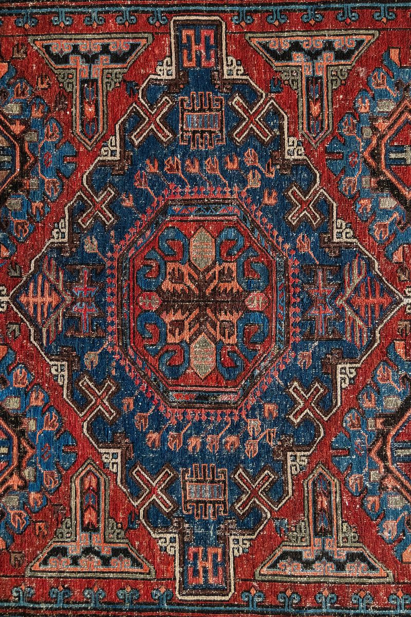 District Loom Vintage Soumak scatter rug-Teton