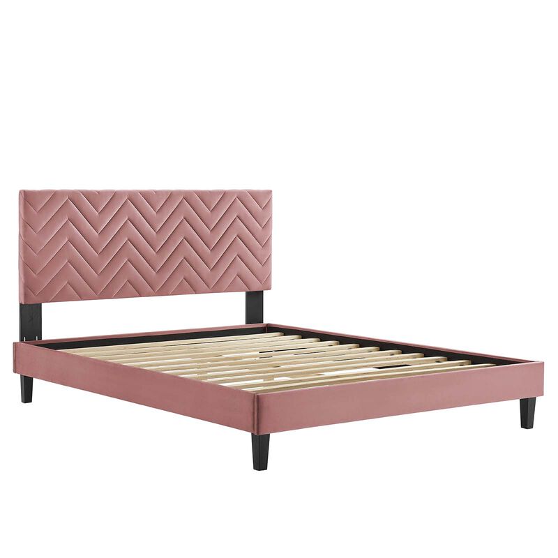 Modway - Leah Chevron Tufted Performance Velvet King Platform Bed