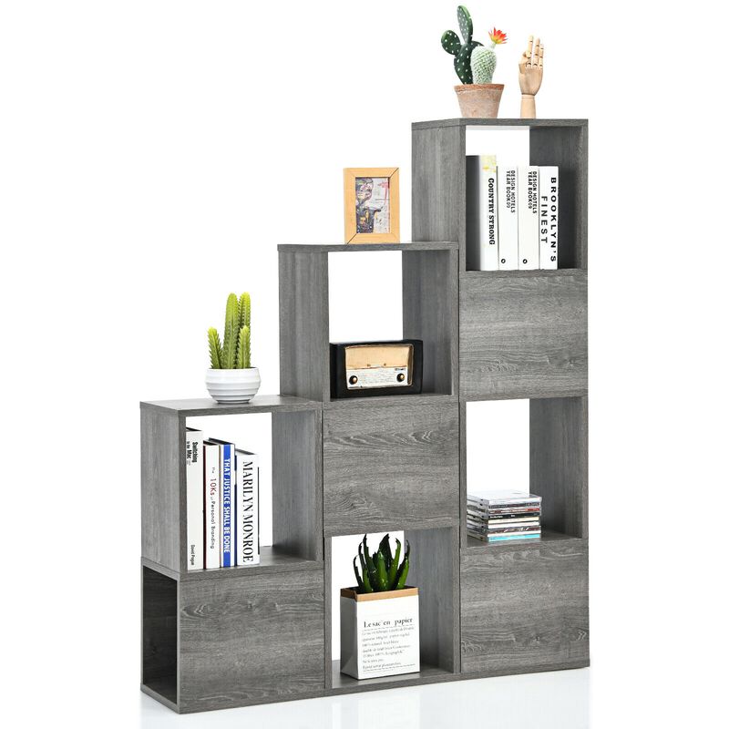 Freestanding Display Shelf for Living Room-Gray