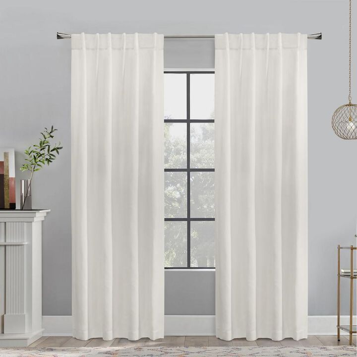 Habitat Mulberry Light Filtering Back Tab Curtain - 54x95", White