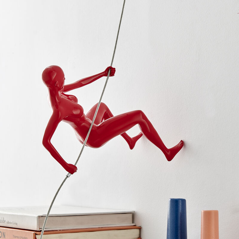 Black, Red & White Climbing Set Resin Wall Sculpture