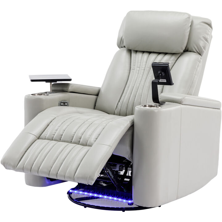 Merax Power Swivel Recliner Chair with Cell Phone Holder