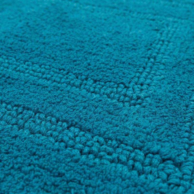 Cotton Reversible Fiesta Teal 1' 5" x 2' Bath Mat