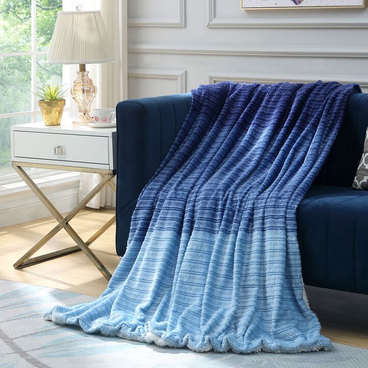 Cozy Tyme Laine Flannel Reversible Jacquard Throw 60"x70"