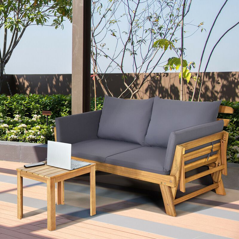 Adjustable  Patio Convertible Sofa with Thick Cushion