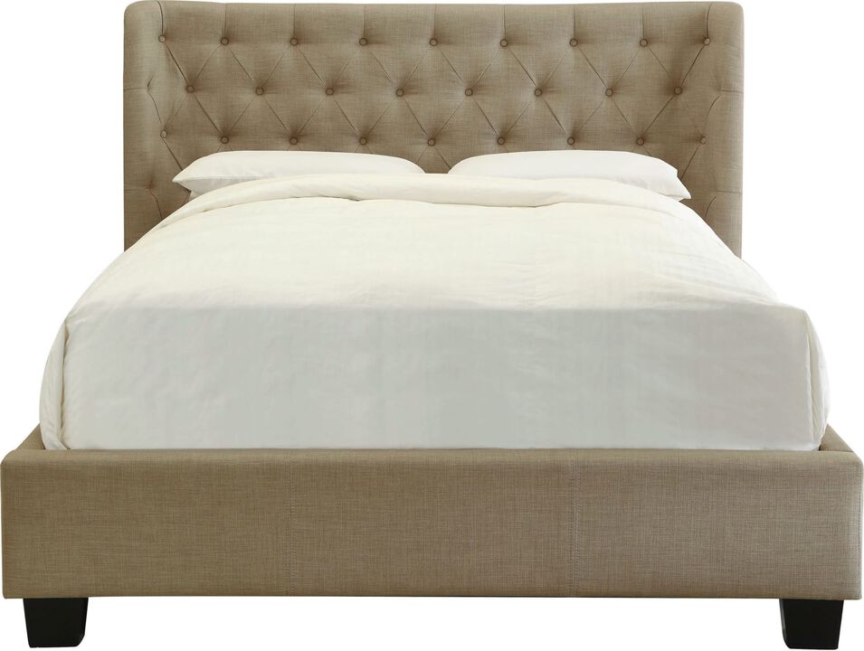 Levi Tufted Storage Bed in Toast Linen