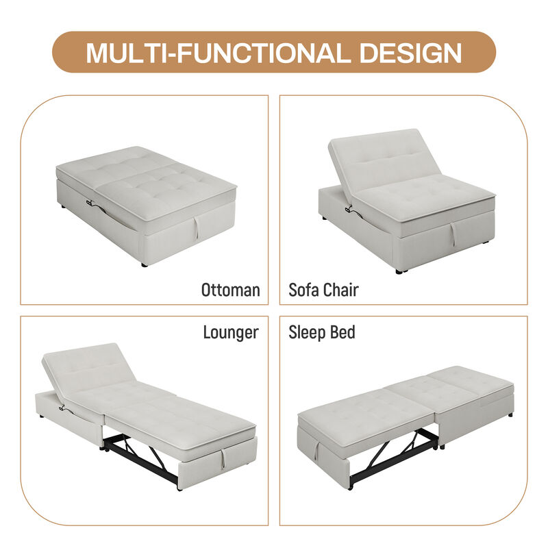 Merax Folding Ottoman Bed  Sofa Bed  with USB