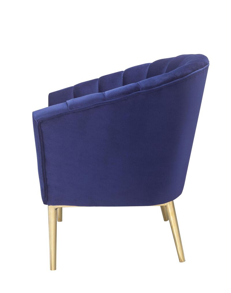 Colla Accent Chair in Midnight Blue Velvet & Gold