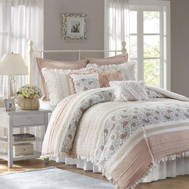 Belen Kox 9 Piece Comforter Set - Paisley Print and Elegant Details, Belen Kox