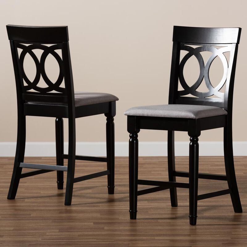 Espresso Brown Finished 2-Piece Wood Counter Stool Set of 4