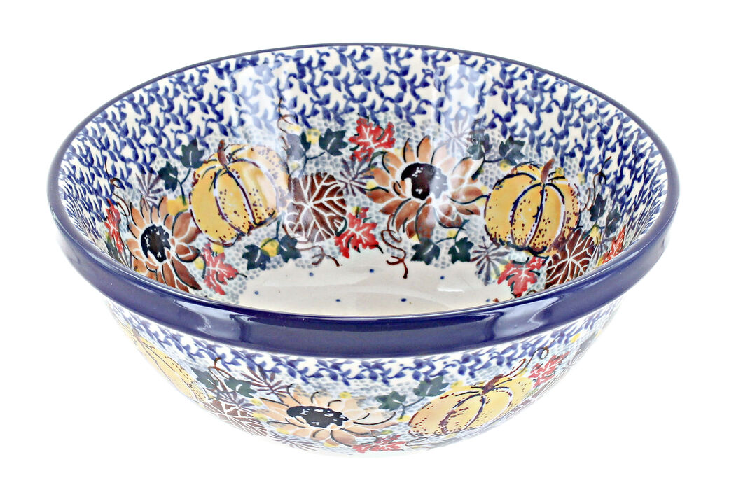 Blue Rose Polish Pottery Tulip Bouquet Cereal/Soup Bowl