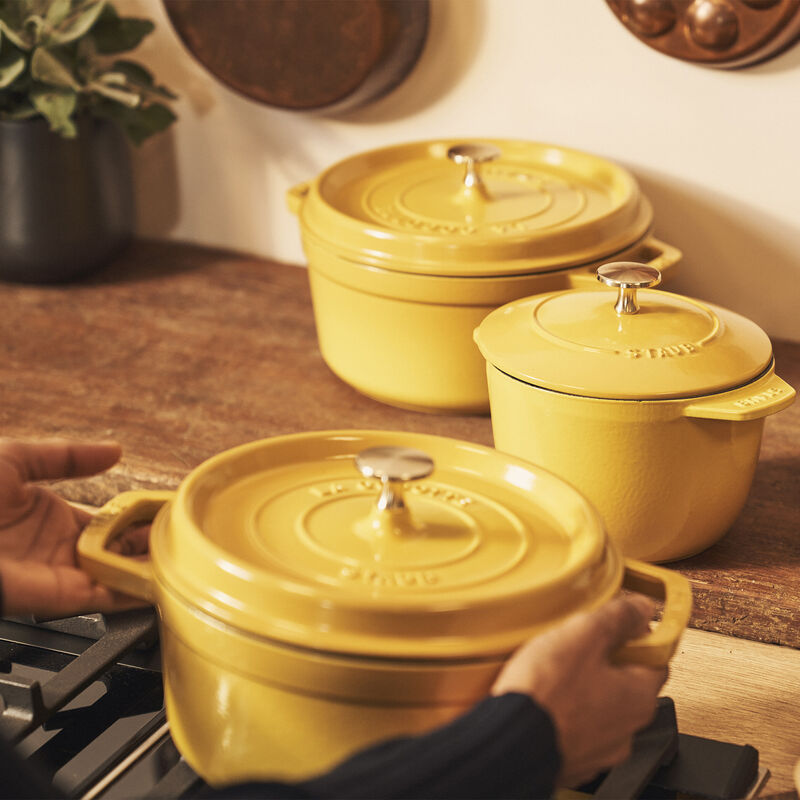 Staub Cast Iron 7-qt Round Cocotte - Basil