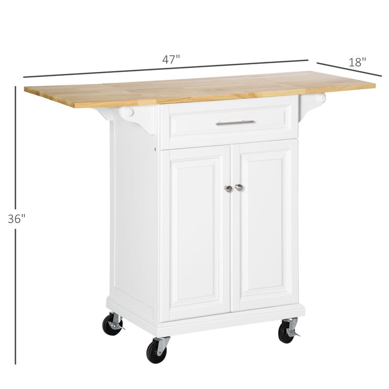 Versatile Kitchen Aid: Island Cart with Extended Counter and Storage