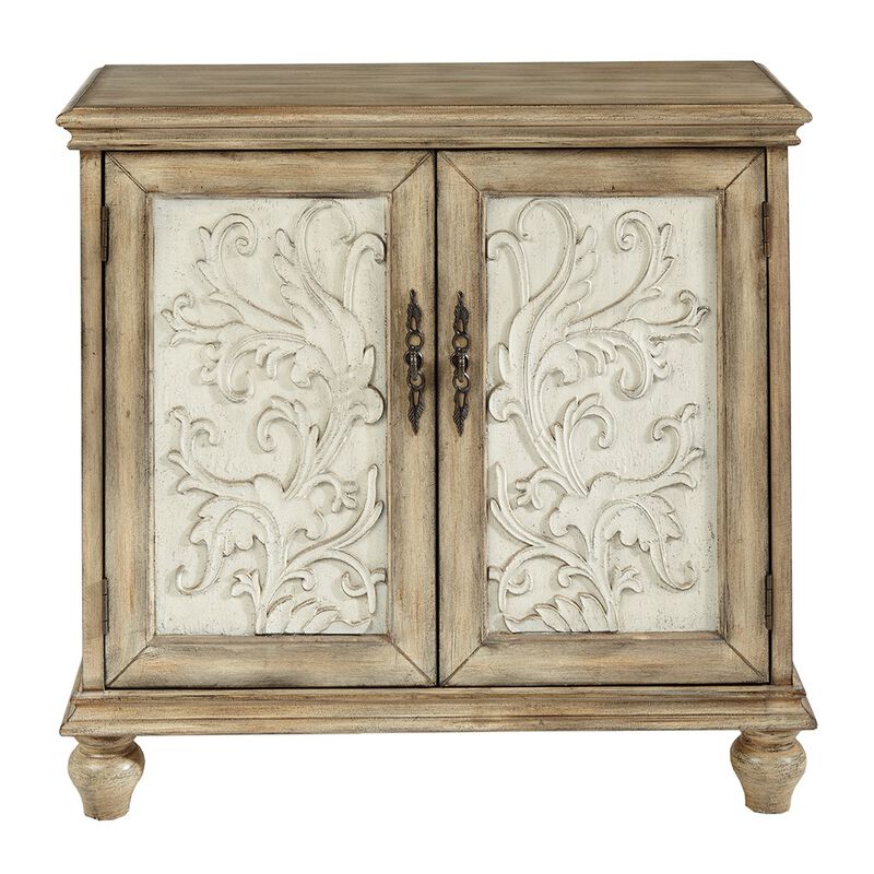 Gracie Mills Tellez 2-Door Floral Cabinet