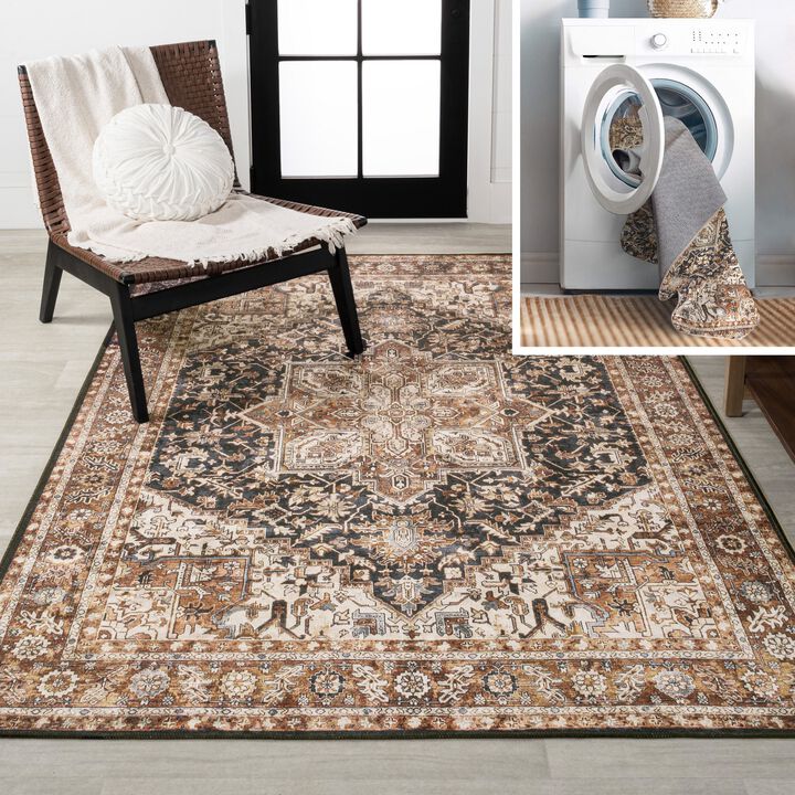 Chapell Chenille Mid-Century Medallion Machine-Washable Area Rug