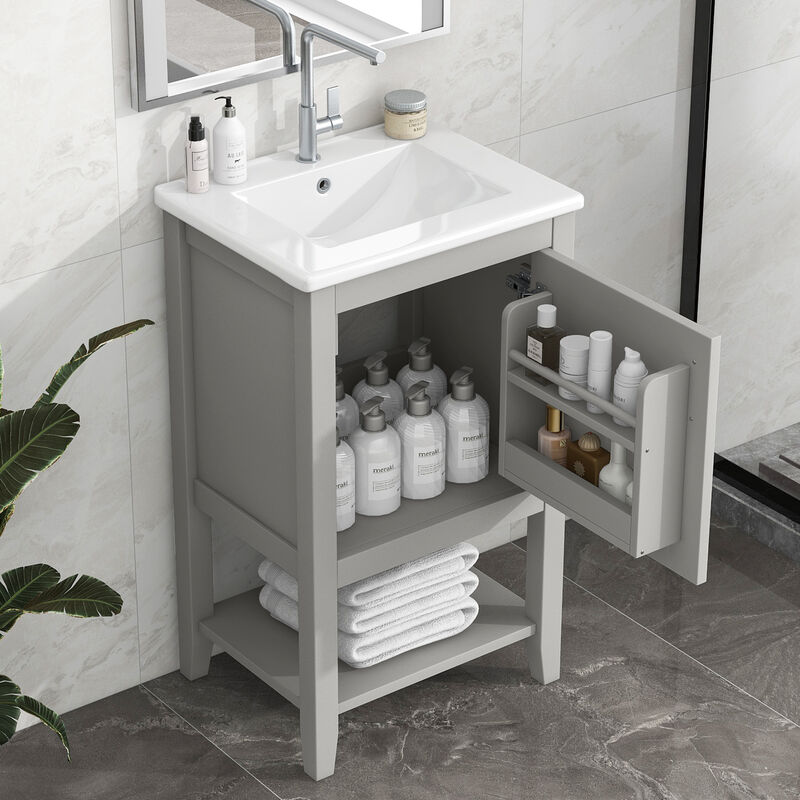 Modern Bathroom Vanity with Ceramic Sink