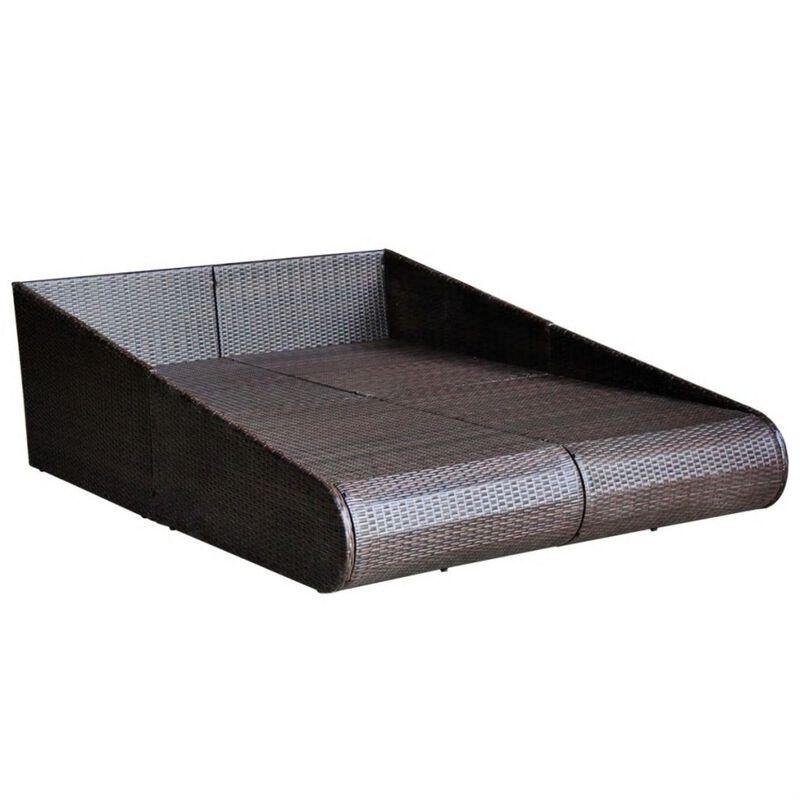 vidaXL Garden Bed Brown 79.1"x54.7" Poly Rattan