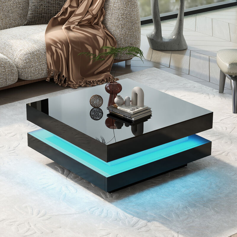 Merax 2-Tier Square Coffee Table