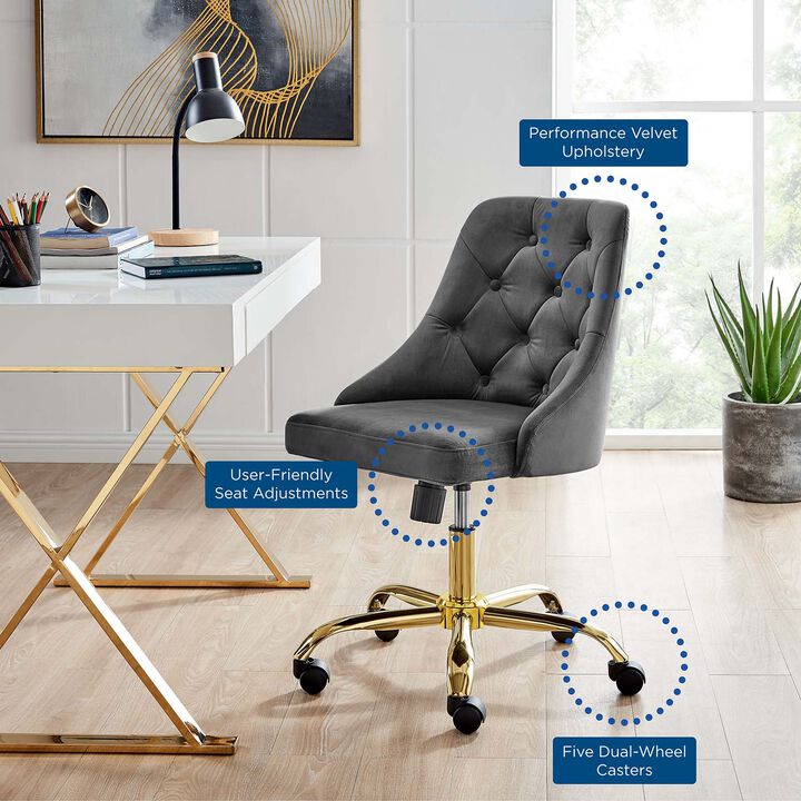 Modway Furniture - Distinct Tufted Swivel Performance Velvet Office Chair