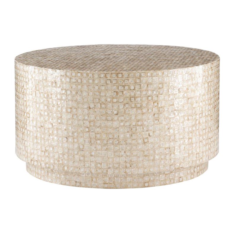 Linon Perrin Capiz Mosaic Coffee Table