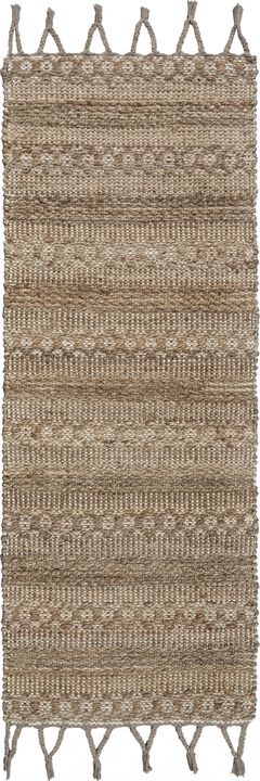 3 x 4 Tan Bohemian Tasseled Area Rug