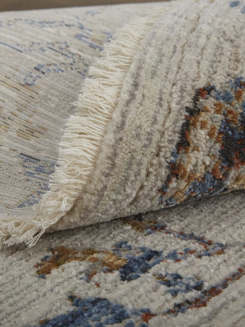 Kaia 39HRF 3' x 5' Blue/Orange/Ivory Rug