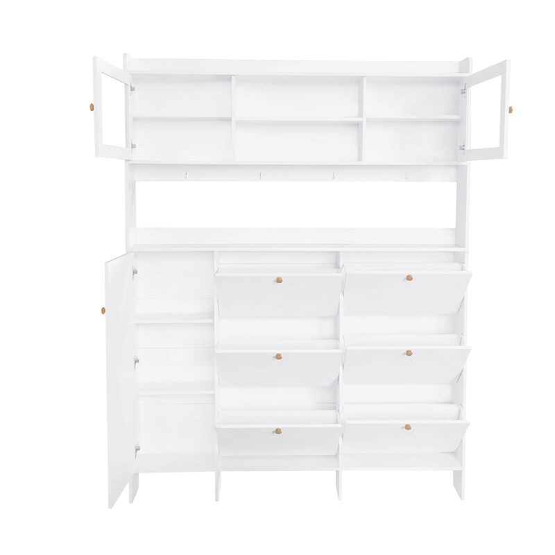 Merax 6 Flip Drawers Shoe Cabinet with Storage Shelf