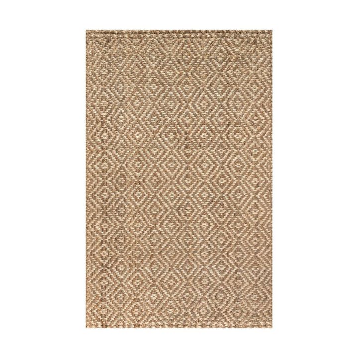 Hira Hand Woven Diamond Chunky Jute Area Rug