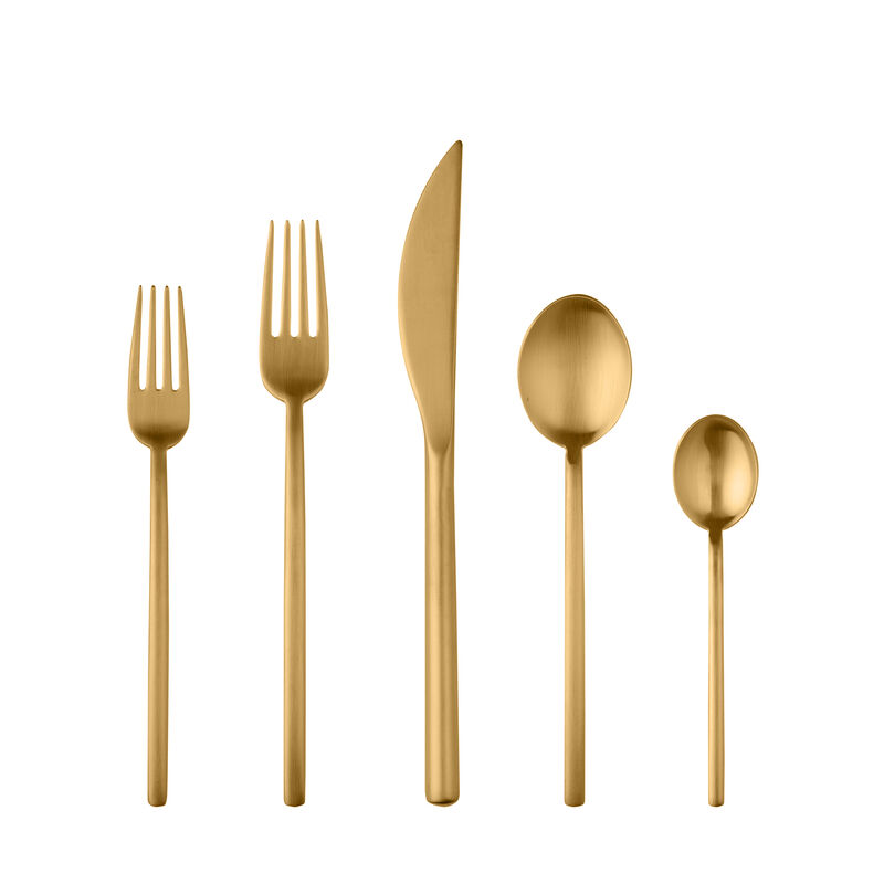 Due Champagne Flatware Set 5 Pieces