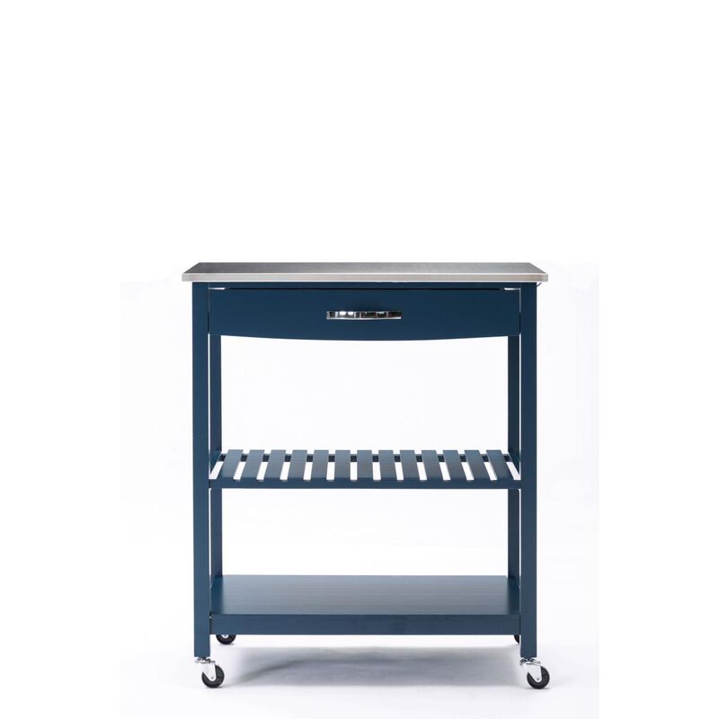 Boraam Holland Kitchen Cart with Stainless Steel Top