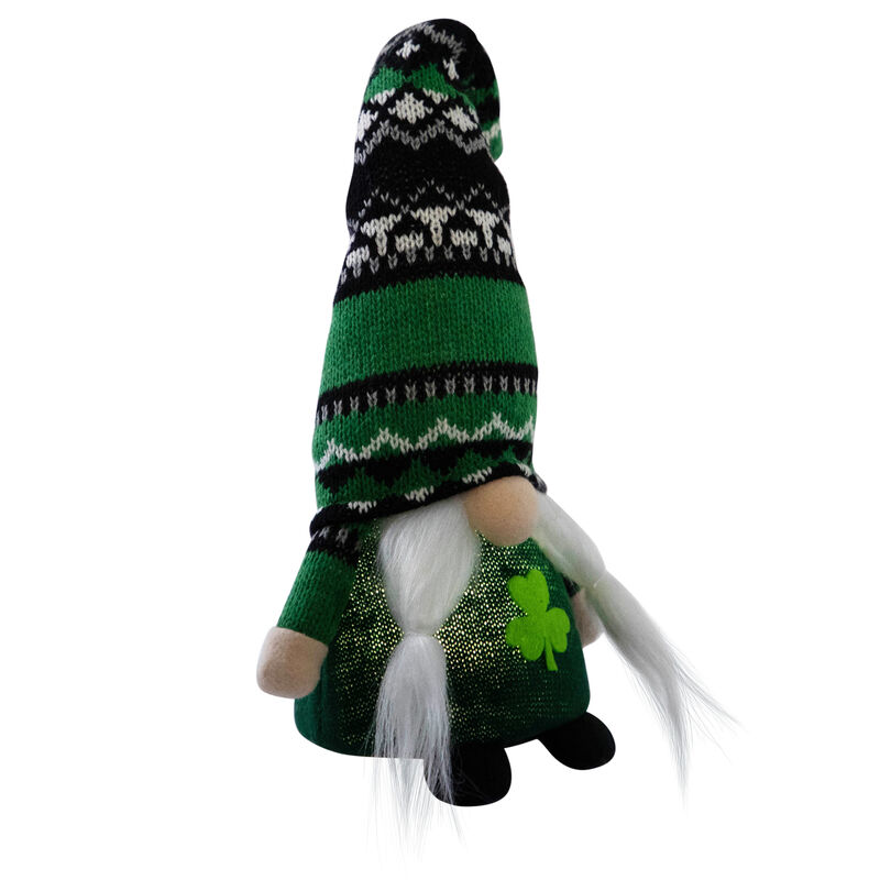 LED Lighted St. Patrick's Day Girl Gnome - 11.5" - Green