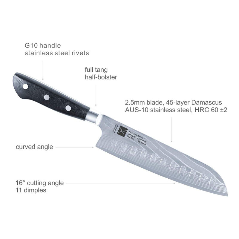 Mega Casa 8 Inch Chef�s Knife - Japanese AUS-10 Stainless Steel Kitchen Knife - Full Tang, Classic Handle, Steel