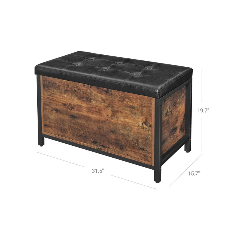 Storage Bench, Flip Top Storage Ottoman and Trunk with Padded Seat