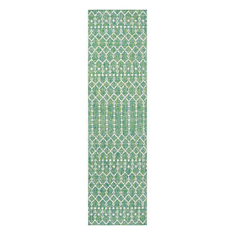 Ourika Moroccan Geometric Textured Weave Indoor/Outdoor Runner Rug