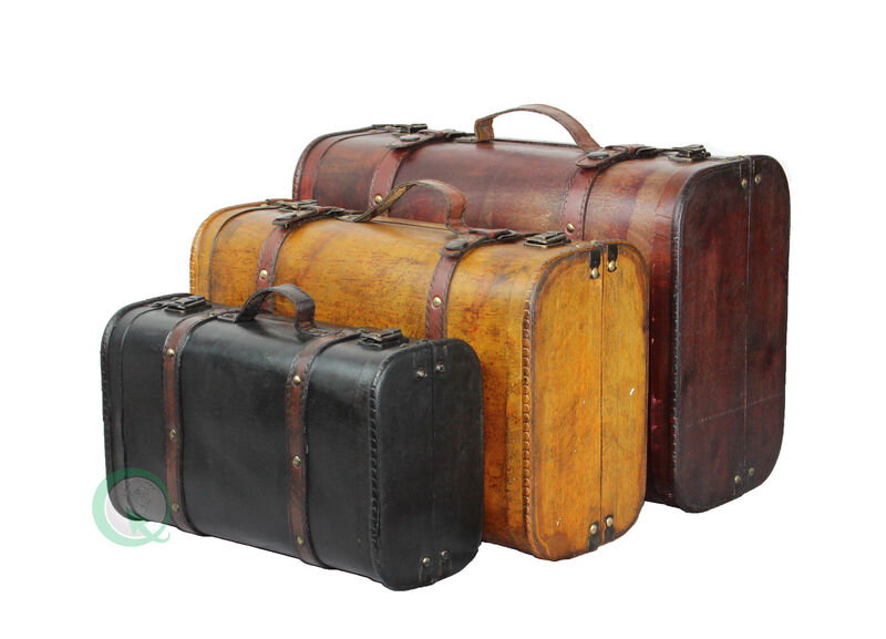 3-Colored Vintage Style Luggage Suitcase/Trunk, Set of 3