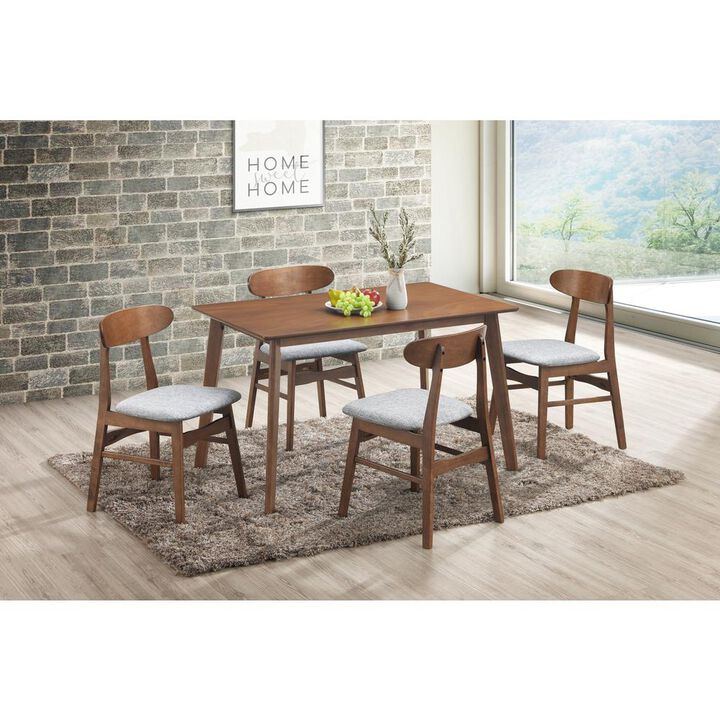 New Classic Furniture Furniture Morocco 5-Piece Mid-Century Wood Dining Set in Gray