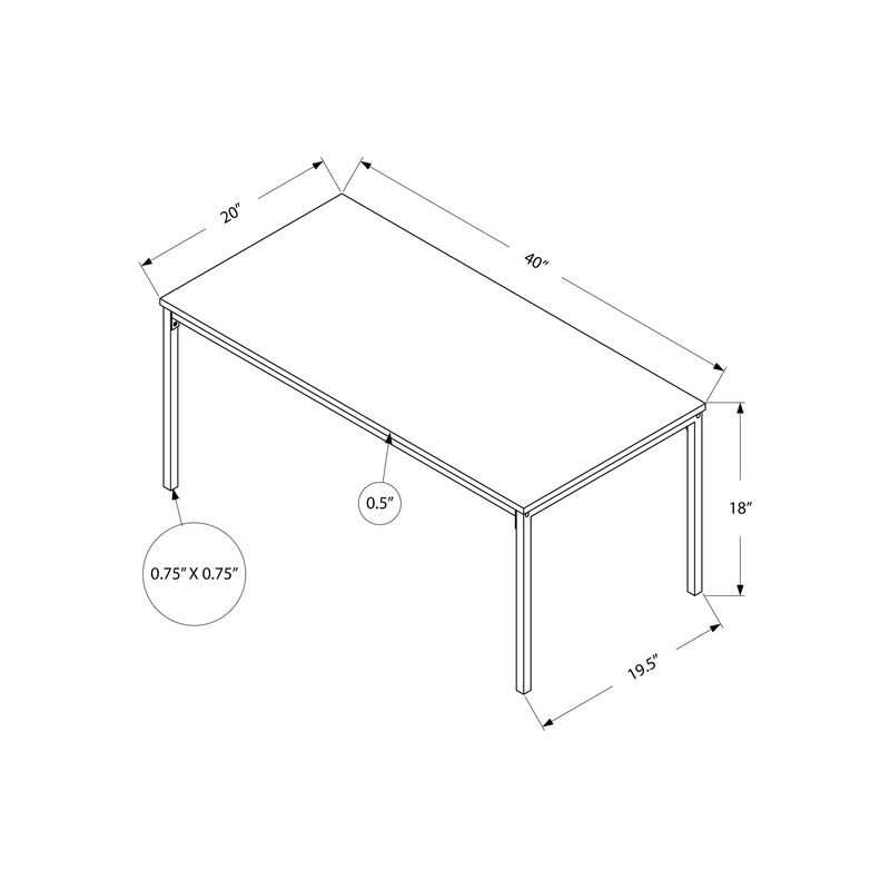 Monarch Specialties I 3796 Coffee Table, Accent, Cocktail, Rectangular, Living Room, 40"L, Metal, Laminate, Grey, Black, Contemporary, Modern