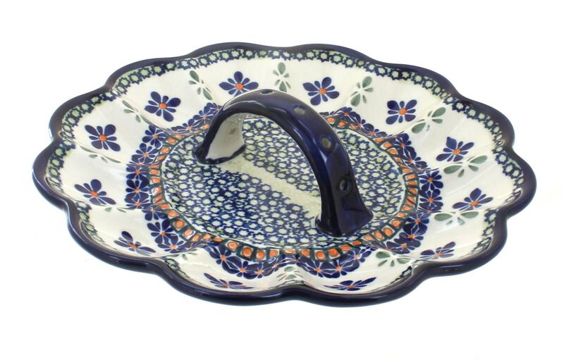 Blue Rose Polish Pottery Kalina Egg Plate